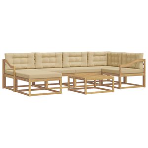 vidaXL Buiten bankenset 7 pcs Wit en Beige