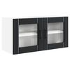 vidaXL Wand Glas Kasten PORTO Zwart 80 x 31 x 40 cm Bewerkt hout