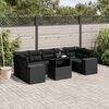vidaXL 8-delige Loungeset met kussens poly rattan zwart