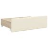 vidaXL Slaapbank met onderschuifbed en lades 90x200 cm kunstleer crème