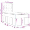 vidaXL Boxspring met matras stof taupe 90x200 cm
