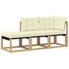 vidaXL 3 st Sectie Sofa Eenheden Massief acaciahout en Textilene Stof