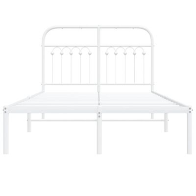 vidaXL Bedframe met hoofdbord metaal wit 120x190 cm