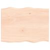 vidaXL Tafelblad natuurlijke rand 80x60x2 cm massief eikenhout