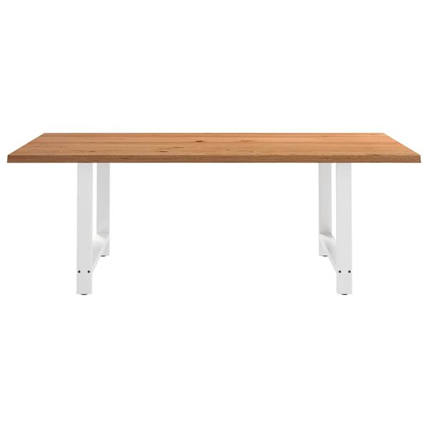 vidaXL Eettafel rechthoekig 220x120x74 cm massief eikenhout lichtbruin