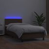 vidaXL Boxspring met matras en LED kunstleer bruin 90x190 cm