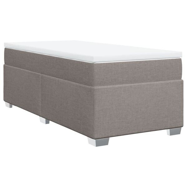 vidaXL Boxspring met matras stof taupe 100x200 cm