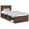 vidaXL Bedframe met hoofdeinde Bruin Eiken 75 x 190 cm Bewerkt hout