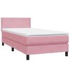 vidaXL Boxspring met matras fluweel roze 80x210 cm