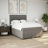 vidaXL Boxspring met matras stof taupe 160x200 cm