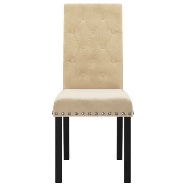 vidaXL Eetkamerstoelen 2 st fluweel cr&egrave;mekleurig