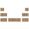 vidaXL Tv-meubelset Wandgemonteerd 8 pcs Artisan Eiken Bewerkt hout