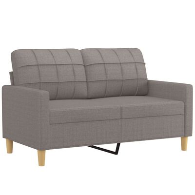 vidaXL 3-delige Loungeset met kussens stof taupe