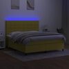 vidaXL Boxspring met matras en LED stof groen 160x200 cm