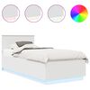 vidaXL Bedframe met LED-stripverlichting Wit 90 x 190 cm Bewerkt hout
