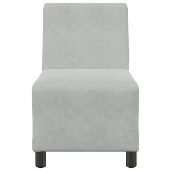 vidaXL Modulaire bank zonder armleuningen lichtgrijs 55 cm fluweel