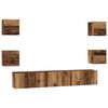 vidaXL Tv-meubelset Wandgemonteerd 7 pcs Oud Hout Bewerkt hout