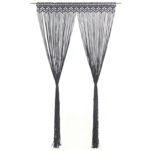 vidaXL Gordijn macram&eacute; 140x240 cm katoen antraciet