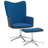 vidaXL Relaxstoel met voetenbank fluweel en PVC blauw