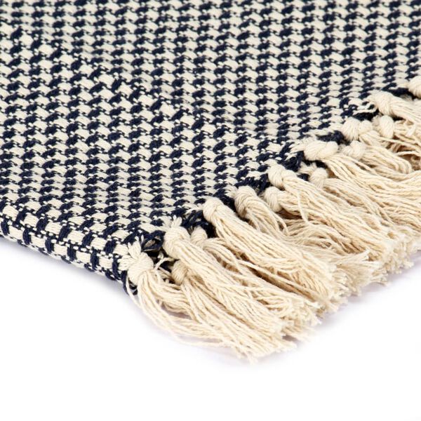 vidaXL Plaid 220x250 cm katoen marineblauw
