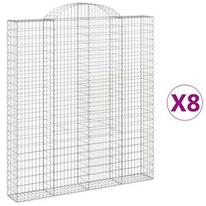 vidaXL Schanskorven 8 st gewelfd 200x30x220/240 cm ijzer