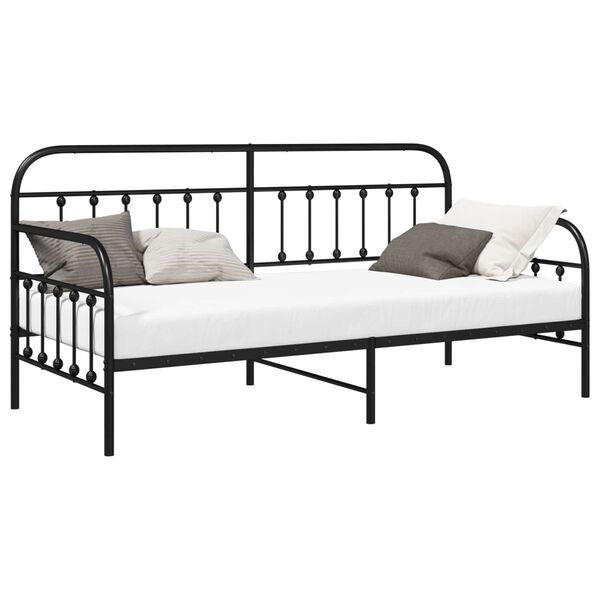 vidaXL Bedframe voor een daybed Zwart 100 x 200 cm Gepoedercoat staal