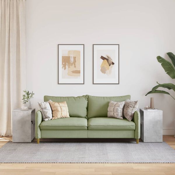 vidaXL Bijzettafels 2 st 50x30x50 cm bewerkt hout betongrijs