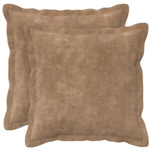 vidaXL Kussen 2 st HOUTEN Taupe 30 x 30 cm Microfiber Fleece