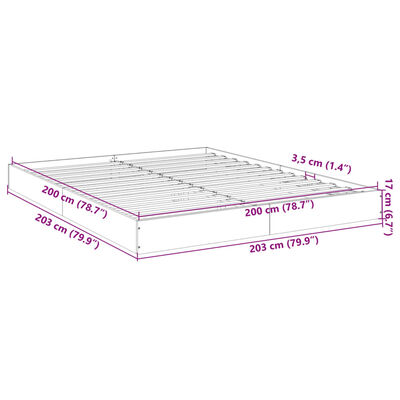 vidaXL Bedframe bewerkt hout gerookt eikenkleurig 200x200 cm