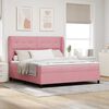 vidaXL Boxspringbed met matras Roze 200 x 180 cm Polyester