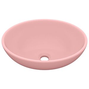 vidaXL Wastafel ovaal 40x33 cm keramiek matroze