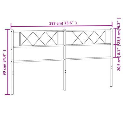 vidaXL Hoofdbord 180 cm metaal wit