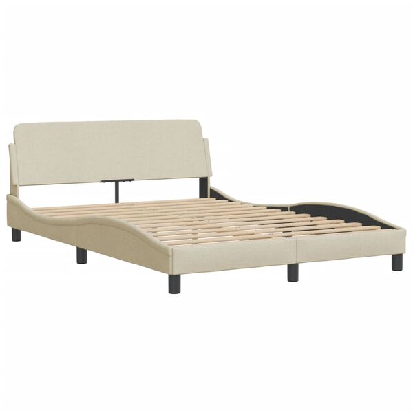 vidaXL Bedframe "Dover" stof cr&egrave;mekleurig 140x200 cm