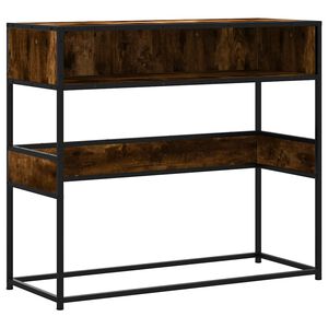 vidaXL Wandtafel 90x35x80 cm bewerkt hout gerookt eikenkleurig