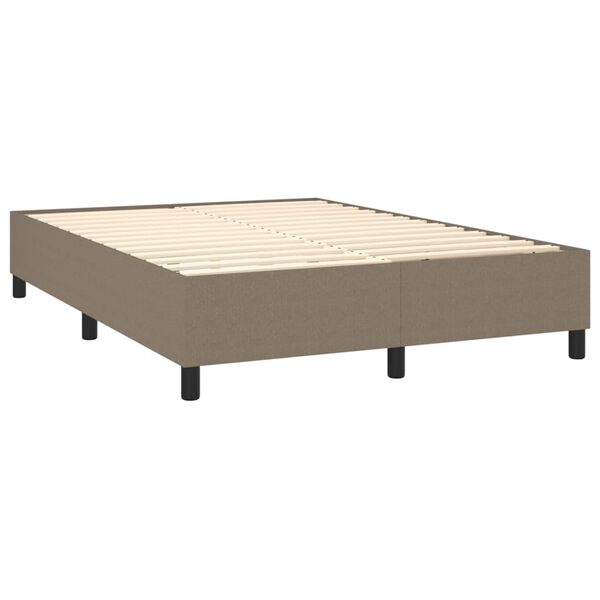 vidaXL Boxspring bed stof taupe 140x200 cm