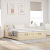 vidaXL Ottoman bed met matrassen 160x200cm stof cr&egrave;mekleurig