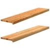 vidaXL Traptreden 2 st 120x30x2 cm massief eikenhout lichtbruin