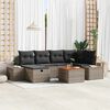 vidaXL Tuin Sofa Set met kussen met opslag 7 pcs Grijs Poly riet