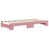 vidaXL Slaapbank met onderschuifbed en lades 80x200 cm fluweel roze