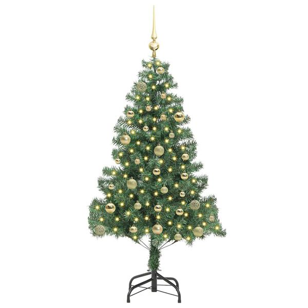 vidaXL Kerstboom met 150 LED met standaard Groen 150 cm PVC