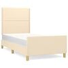 vidaXL Bedframe zonder matras 90x190 cm stof cr&egrave;mekleurig
