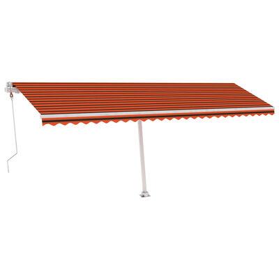 vidaXL Luifel automatisch met LED windsensor 600x350 cm oranje bruin