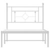 vidaXL Bedframe met hoofdbord metaal wit 100x190 cm