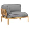 vidaXL Bankstel met kussen Grijs 133 x 92 x 69 cm Massief Acaciahout