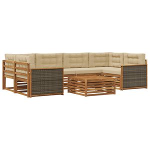 vidaXL Buiten bankenset 7 st Natuurlijk en Beige
