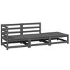 vidaXL 3-delige Loungeset massief grenenhout grijs