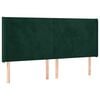 vidaXL Hoofdbord met randen 163x16x118/128 cm fluweel donkergroen