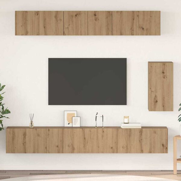 vidaXL Tv-meubelset 6 pcs artisanaal eikenkleurig Bewerkt hout