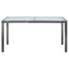 vidaXL Tuintafel 150x90x75 cm poly rattan grijs