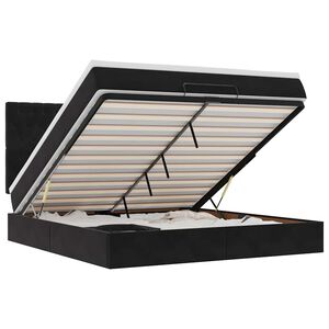 vidaXL Ottoman bed met matrassen en LED's 160x200cm fluweel zwart